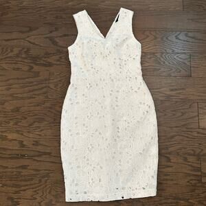 Banana Republic White Lace Eyelet Sheath Dress Size 2 Petite NWT